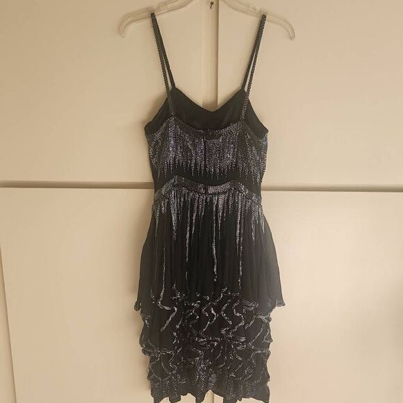 VTG. Oleg Cassini Blk.Beaded Cocktail Dress, Sz. 8 - Picture 11 of 13